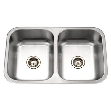 Houzer Medallion Gourmet 31 inch Stainless Steel Undermount 50/50 Double Bowl Kitchen Sink, Nested 20-Pack